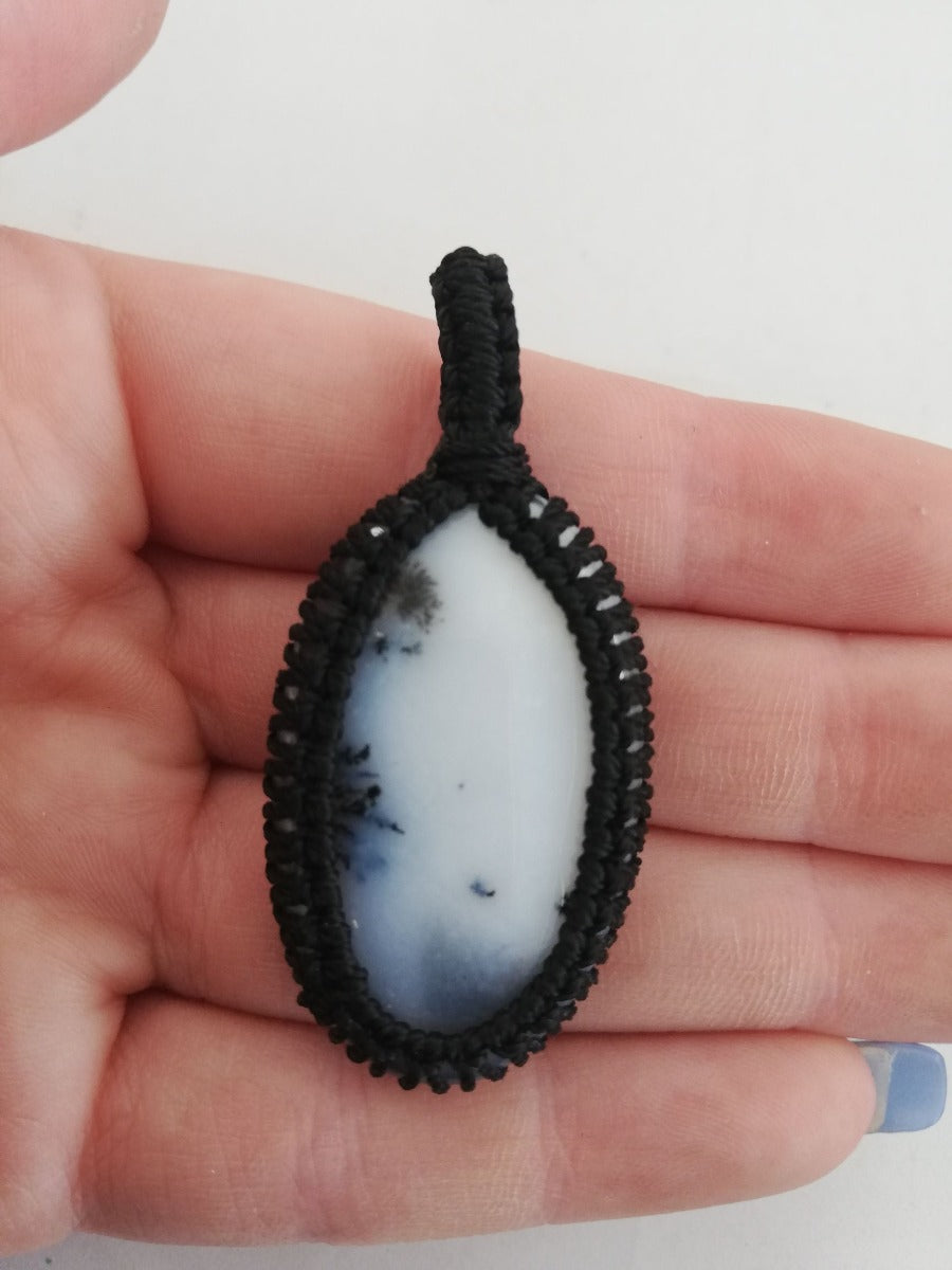 Macrame Pendant - Dendritic Agate Macrame Pendant - Dendritic Agate